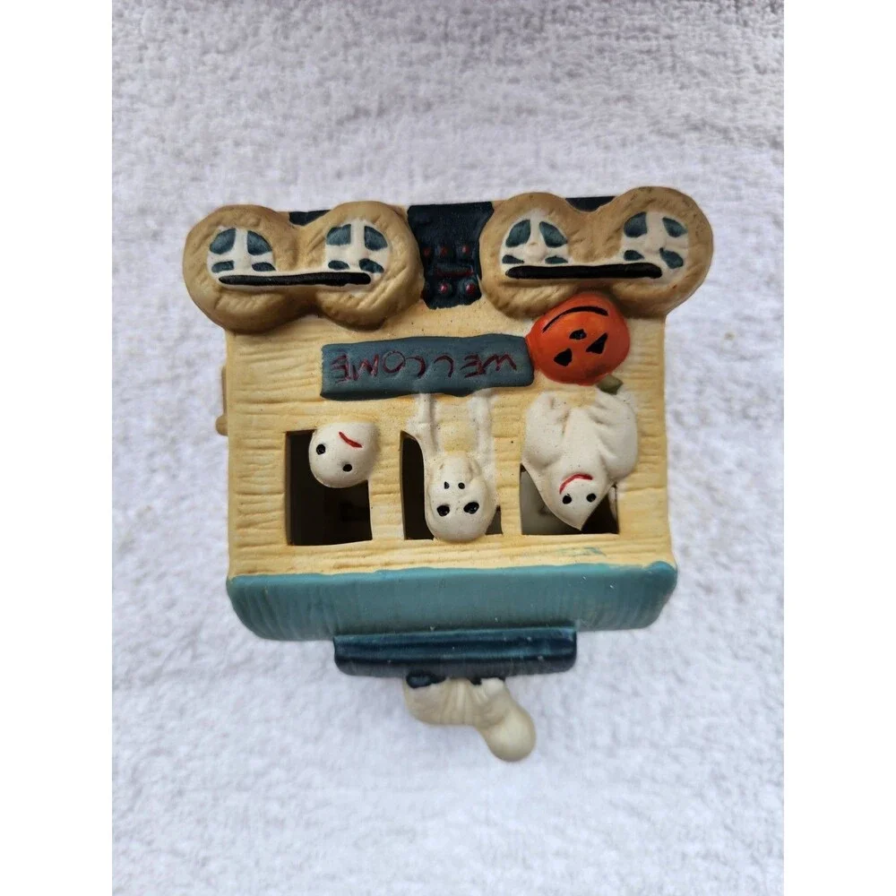 Vintage 90s Halloween train set 3 Pc Lighted Eerie Express decor Spooky pumpkin